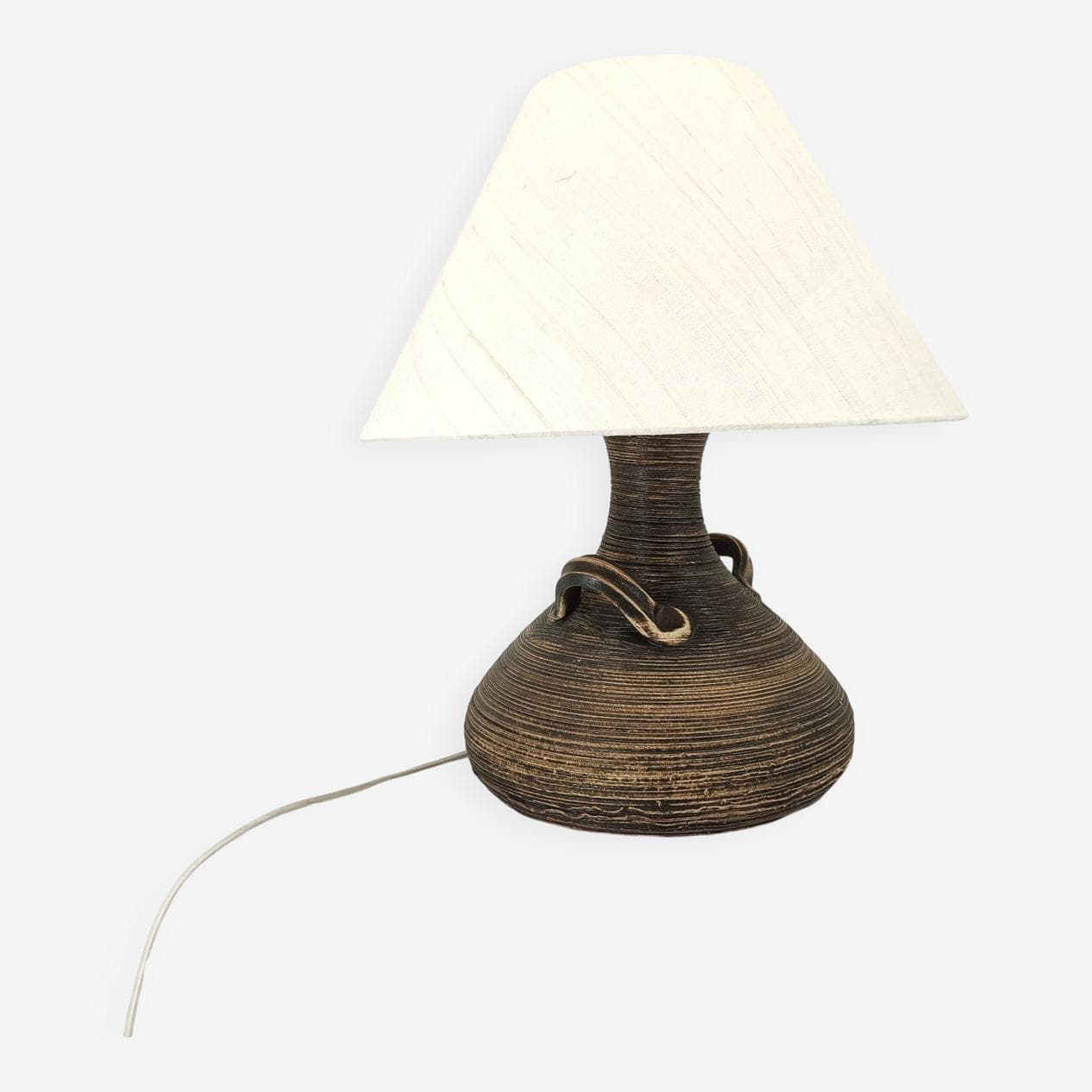 Table lamp, brown ceramics, Germany, 1960s. - 271456