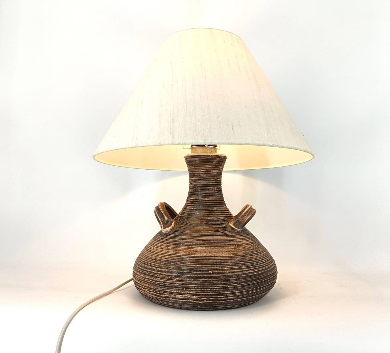Table lamp, brown ceramics, Germany, 1960s. - 271453