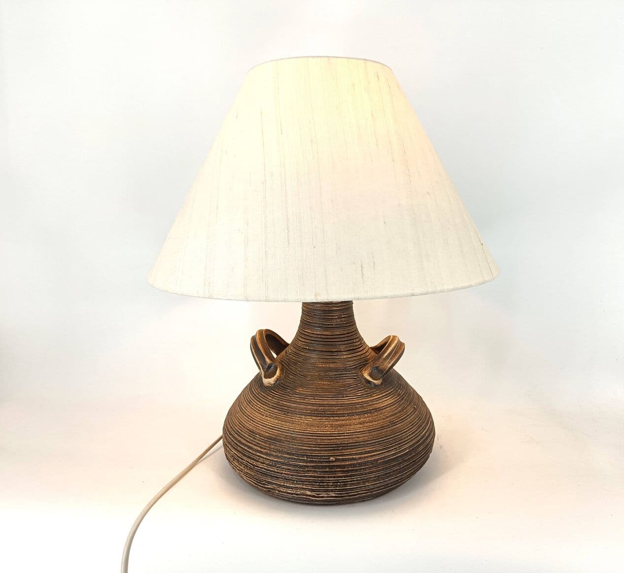 Table lamp, brown ceramics, Germany, 1960s. - 271452