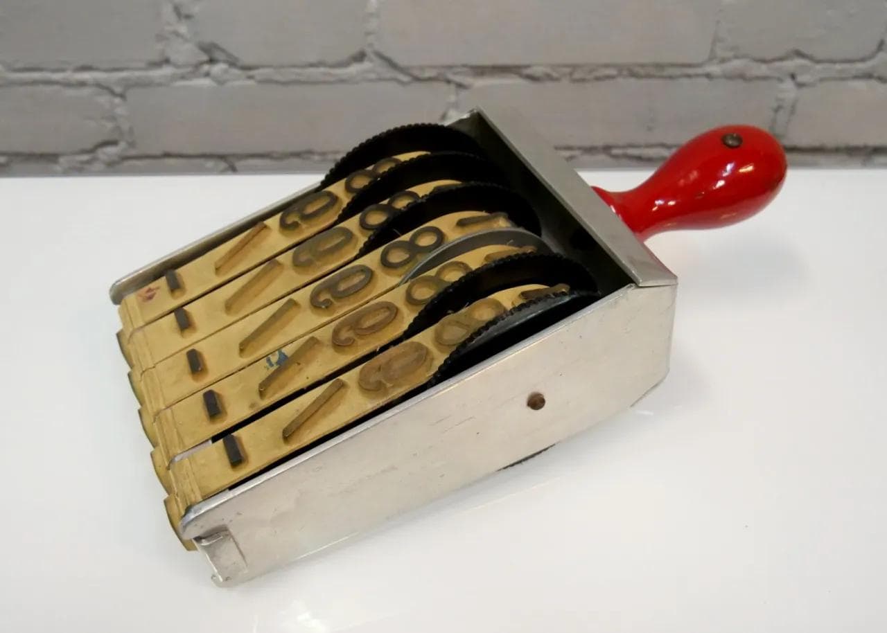 Numbering Stamp Gigant, silver metal, France, 1960s. - 19316