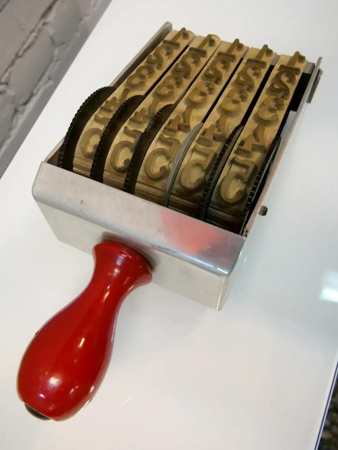 Numbering Stamp Gigant, silver metal, France, 1960s. - 19319