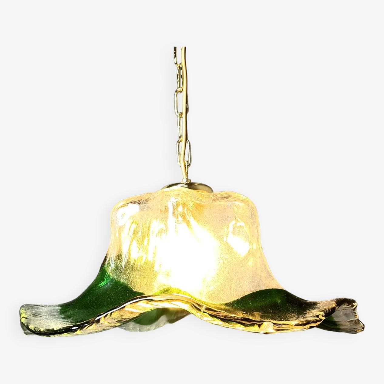Lampa wisząca, Murano, zielony, szkło, Mazzega, Włochy, lata 60. - 271327