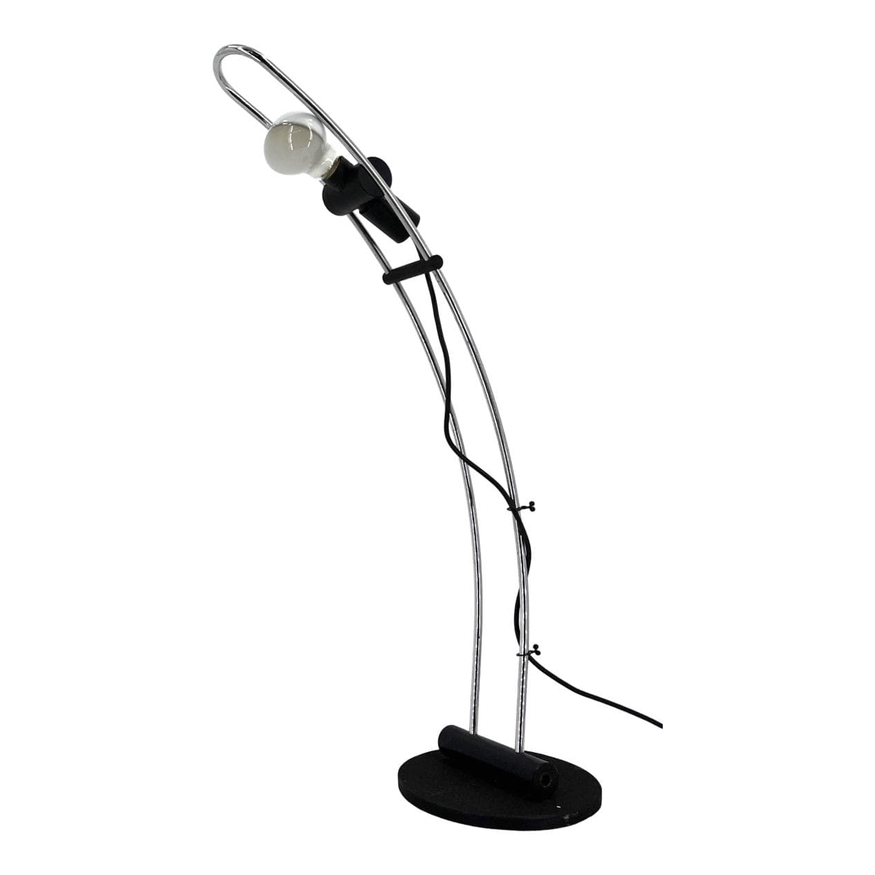 Lampa biurkowa, srebrny chrom, Włochy, lata 70.