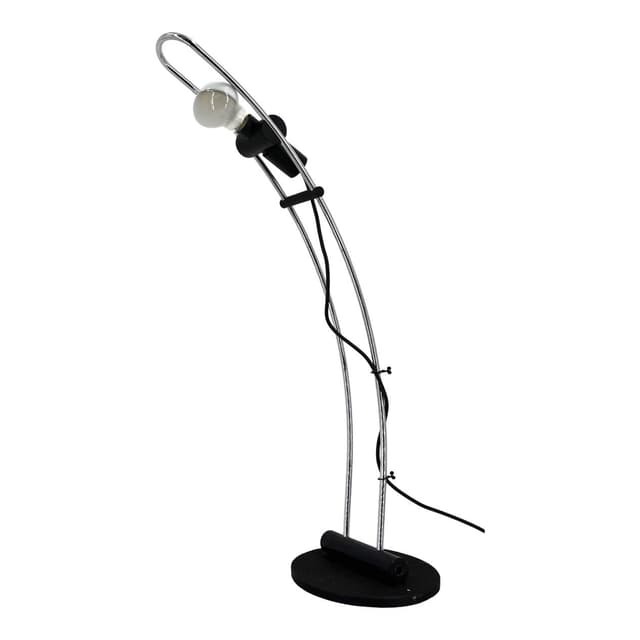 Lampa biurkowa, srebrny chrom, Włochy, lata 70. - WYMIARY