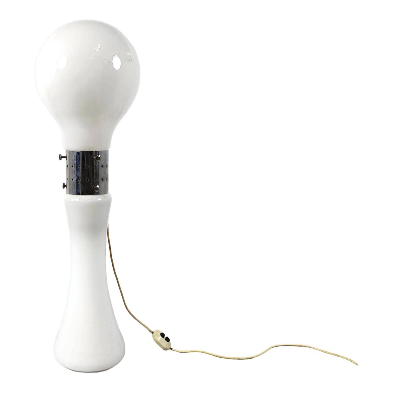 Lampa podłogowa Birillo, biała, szkło, proj. C. Nason, Mazzega, Włochy, lata 60.