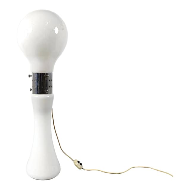 Lampa podłogowa Birillo, biała, szkło, proj. C. Nason, Mazzega, Włochy, lata 60. - WYMIARY