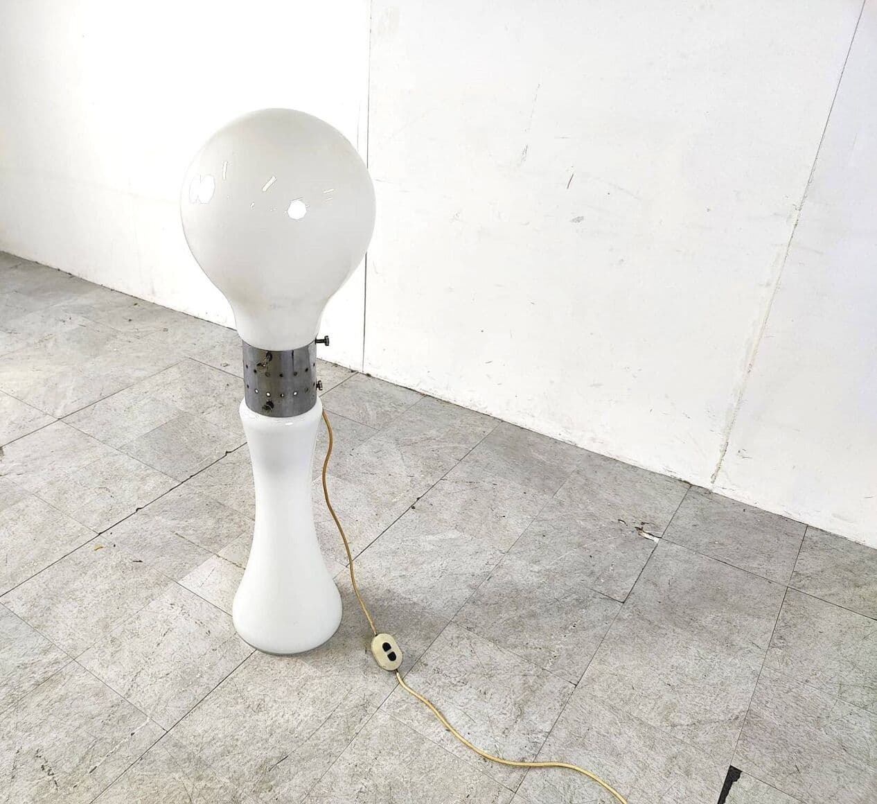 Lampa podłogowa Birillo, biała, szkło, proj. C. Nason, Mazzega, Włochy, lata 60. - 271177