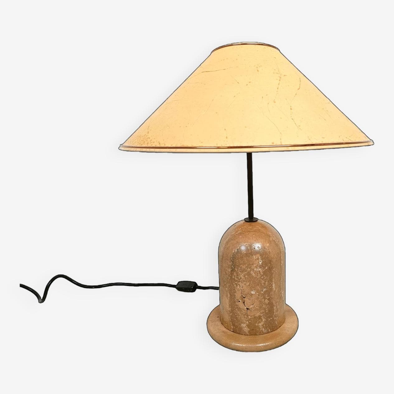 Lampa stołowa, beżowy, trawertyn, lata 70. - 271084
