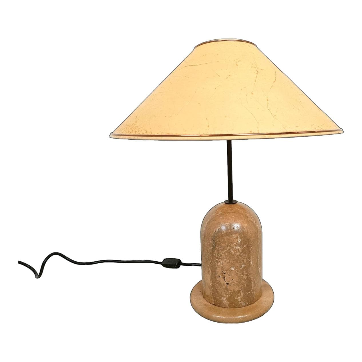 Lampa stołowa, beżowy, trawertyn, lata 70.