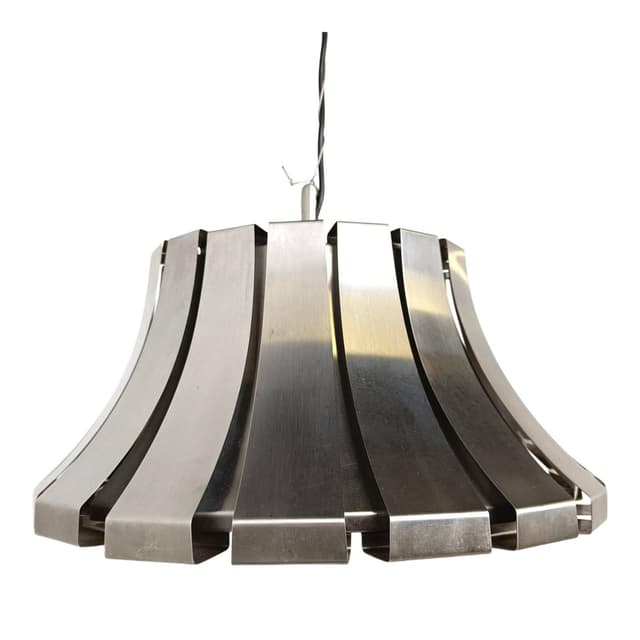Pendant lamp, grey stainless steel, by E. Martinelli, Martinelli Luce, Italy, 1970s. - DIMENSION