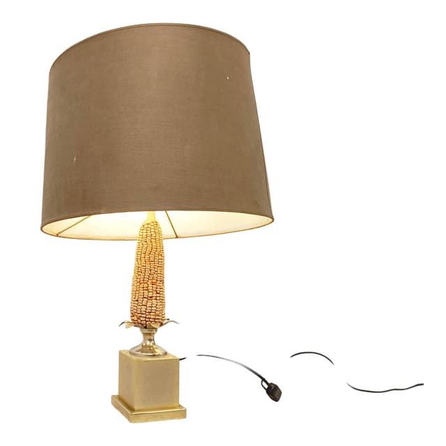 Table lamp Corn, multicolor, brass, France, 1970s. - DIMENSION