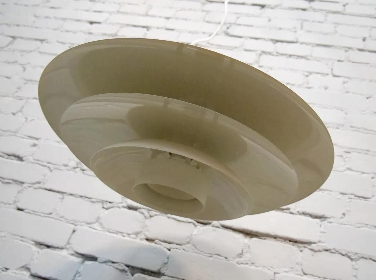 Ivory White Steel Ceiling Lamp, Fog & Morup, Denmark, 1960s - 19278