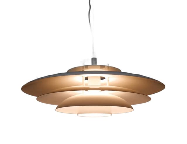 Ivory White Steel Ceiling Lamp, Fog & Morup, Denmark, 1960s - DIMENSION