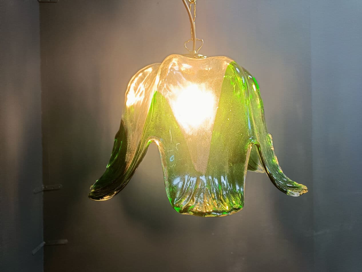 Lampa wisząca Murano, zielona, szkło, Mazzega, Włochy, lata 60. - 270466
