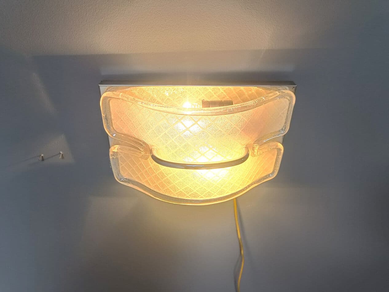 Kinkiet Murano, szkło transparentne, Włochy, lata 70. - 270430