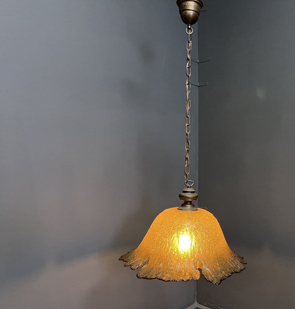 Lampa wisząca Murano, transparentna, szkło, Włochy, lata 60. - 270363