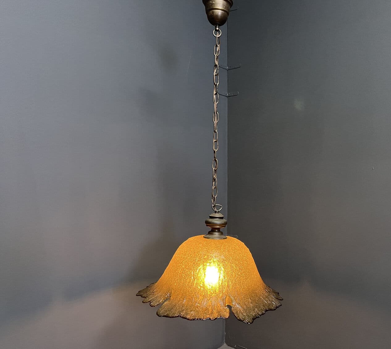 Lampa wisząca Murano, transparentna, szkło, Włochy, lata 60. - 270372