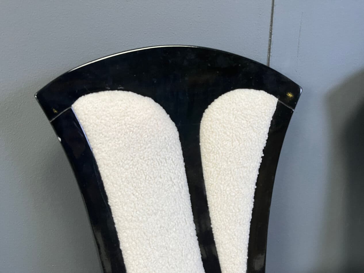 Komplet krzeseł z podłokietnikami, czarny, drewno lakierowane, Włochy, lata 80. - 270260