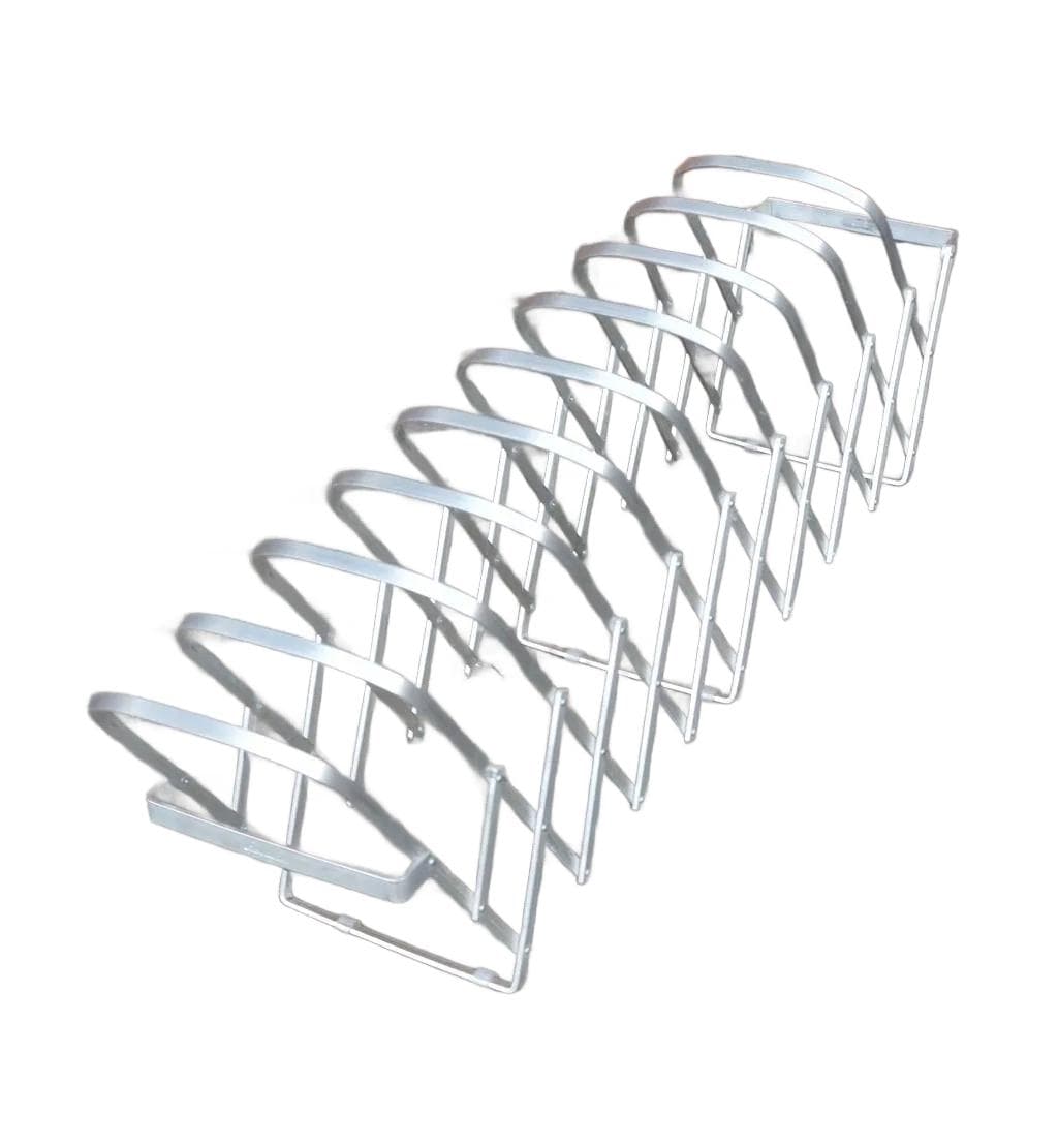 Grey Metal Magazine Rack / Vinyl Record Organizer, Italy, 1970s