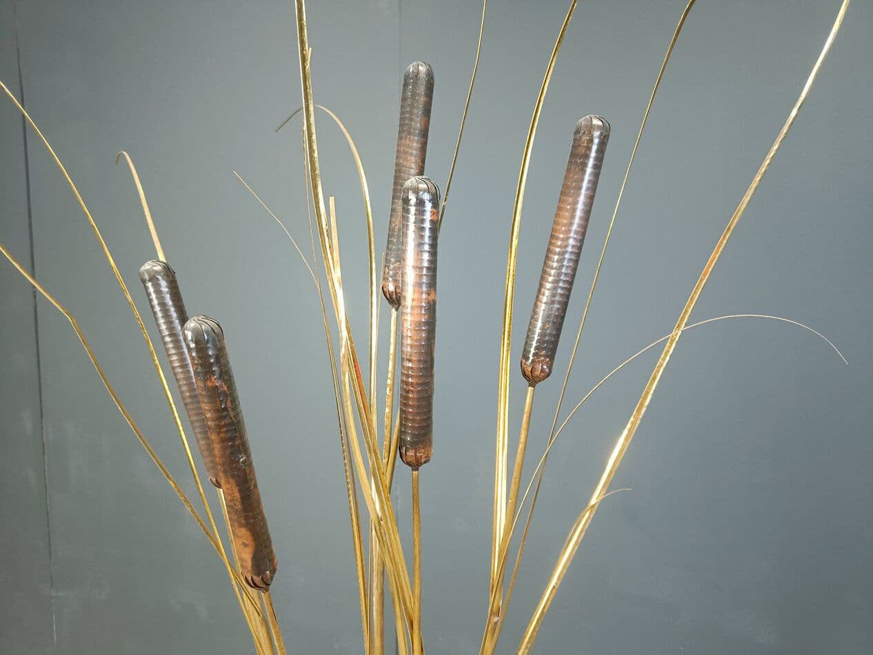 Lampa podłogowa, złoty, mosiądz, proj. D. D'Haeseleer, Belgia, lata 70. - 273982