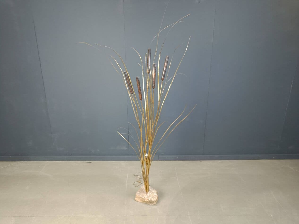 Lampa podłogowa, złoty, mosiądz, proj. D. D'Haeseleer, Belgia, lata 70. - 273975