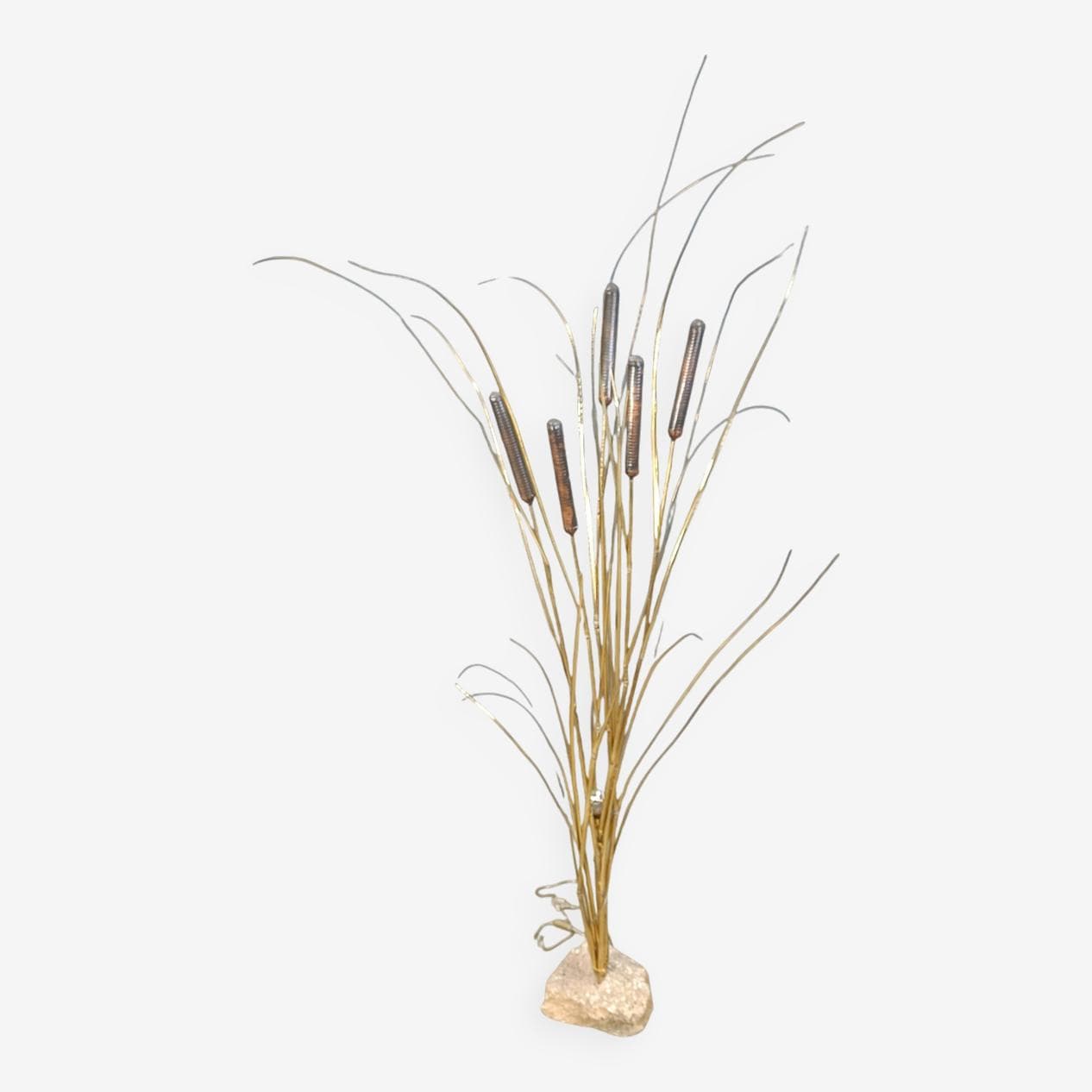 Lampa podłogowa, złoty, mosiądz, proj. D. D'Haeseleer, Belgia, lata 70. - 273978