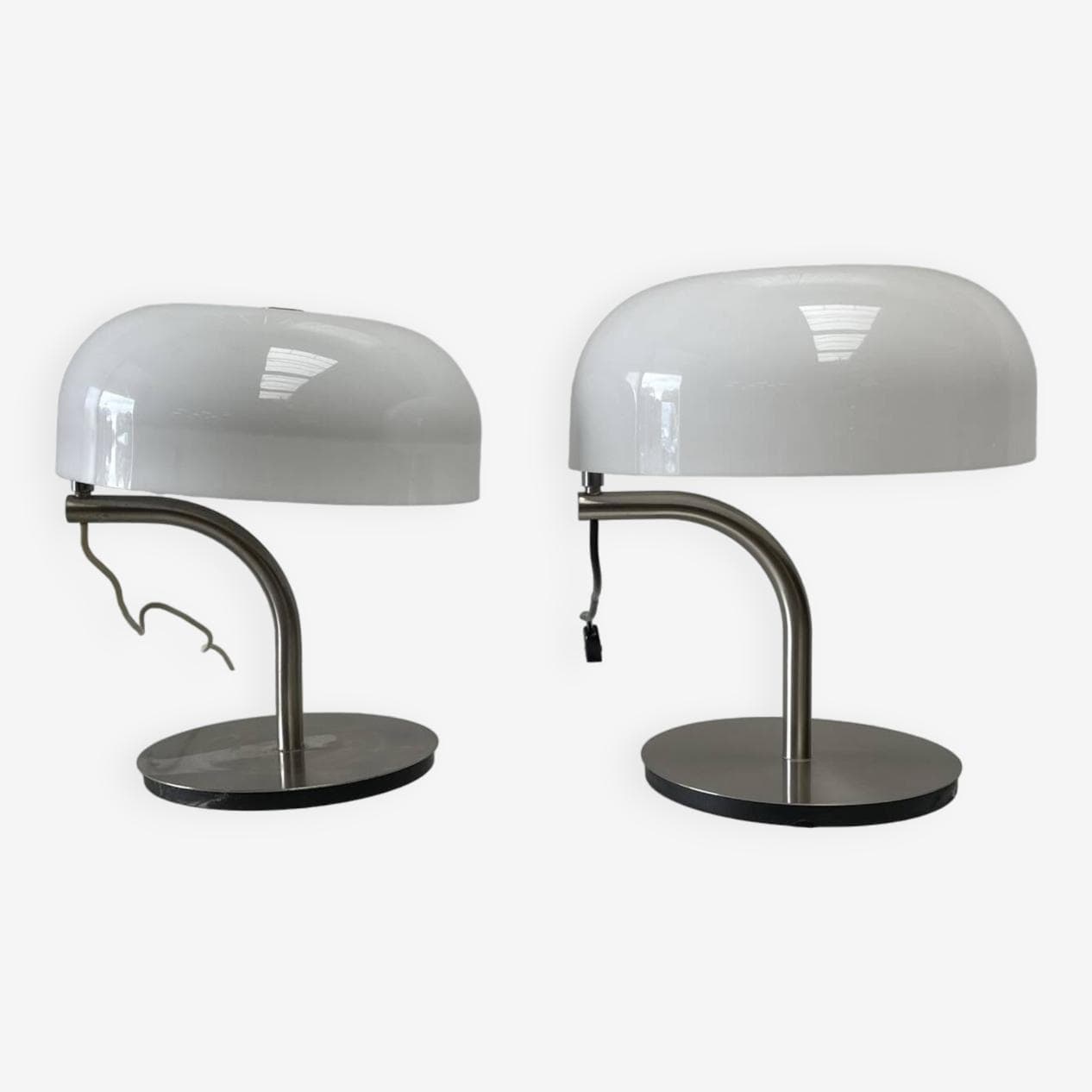 Para lamp stołowych, biały, plastik, proj. G. Stoppino, Włochy, lata 80. - 269519