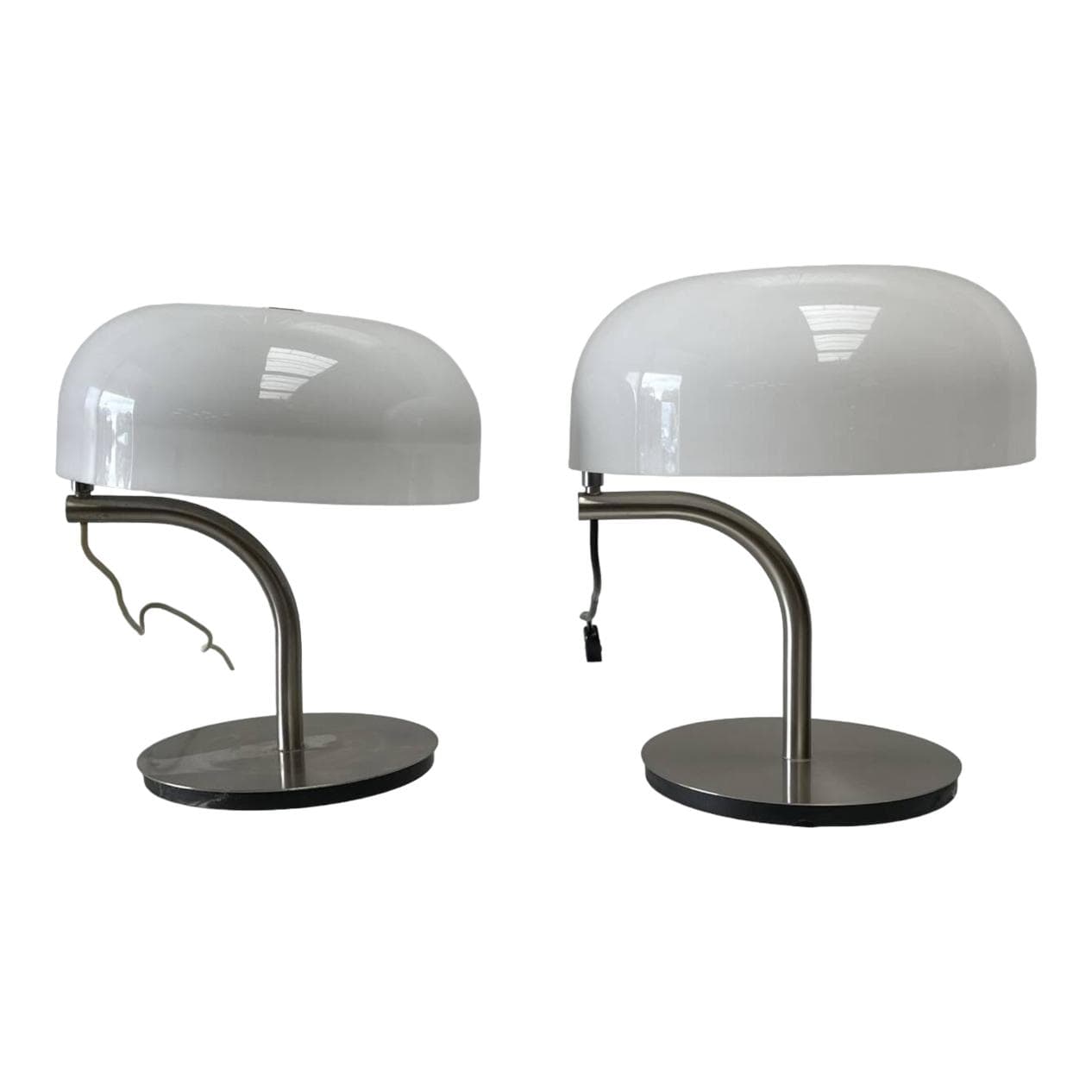 Para lamp stołowych, biały, plastik, proj. G. Stoppino, Włochy, lata 80.