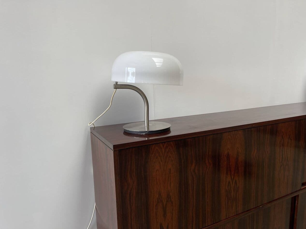 Para lamp stołowych, biały, plastik, proj. G. Stoppino, Włochy, lata 80. - 269520