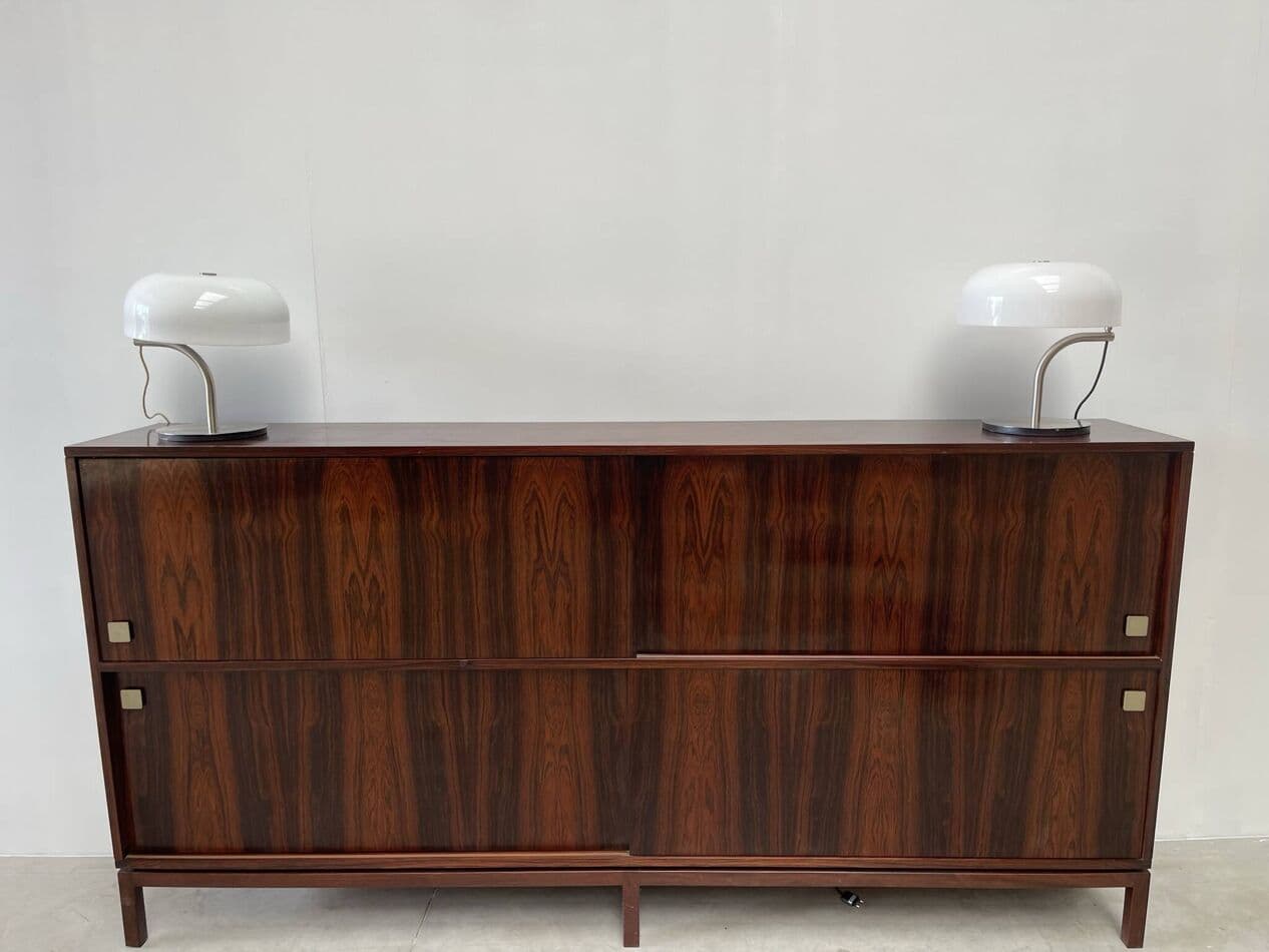 Para lamp stołowych, biały, plastik, proj. G. Stoppino, Włochy, lata 80. - 269513