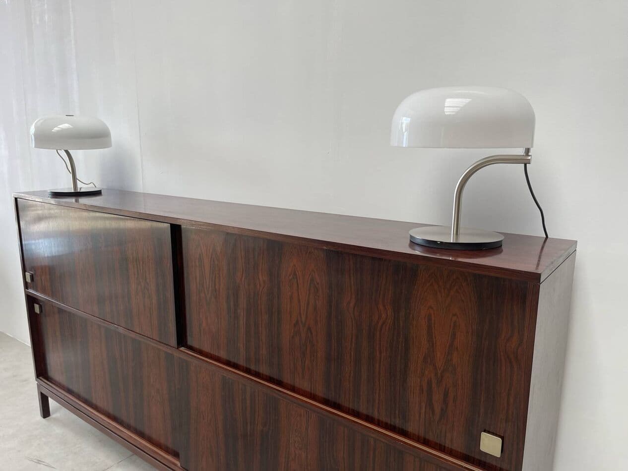 Para lamp stołowych, biały, plastik, proj. G. Stoppino, Włochy, lata 80. - 269523