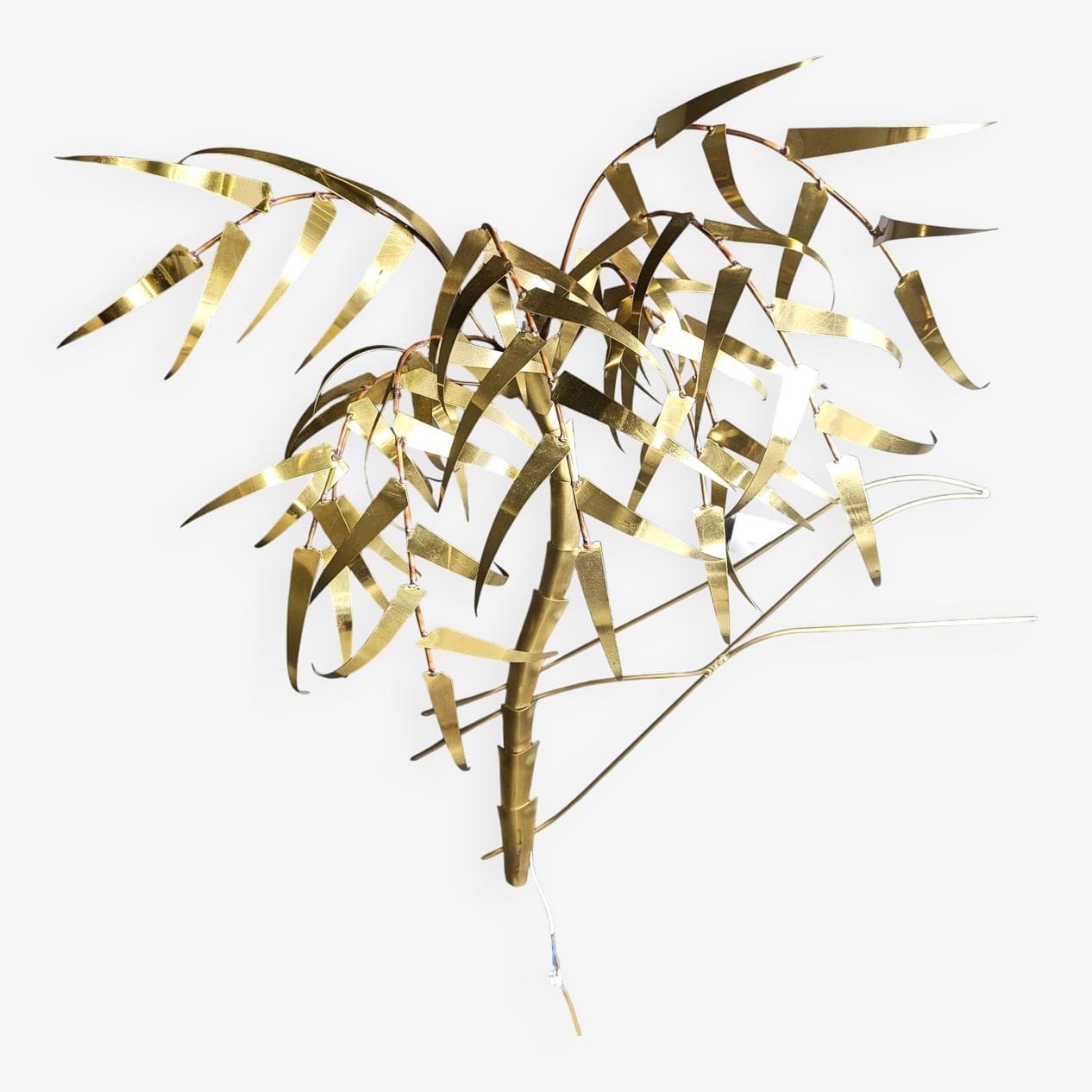 Lampa ścienna Palm Tree, złoty, miedź, proj. D. D'Haeseleer, Belgia, lata 70. - 269442