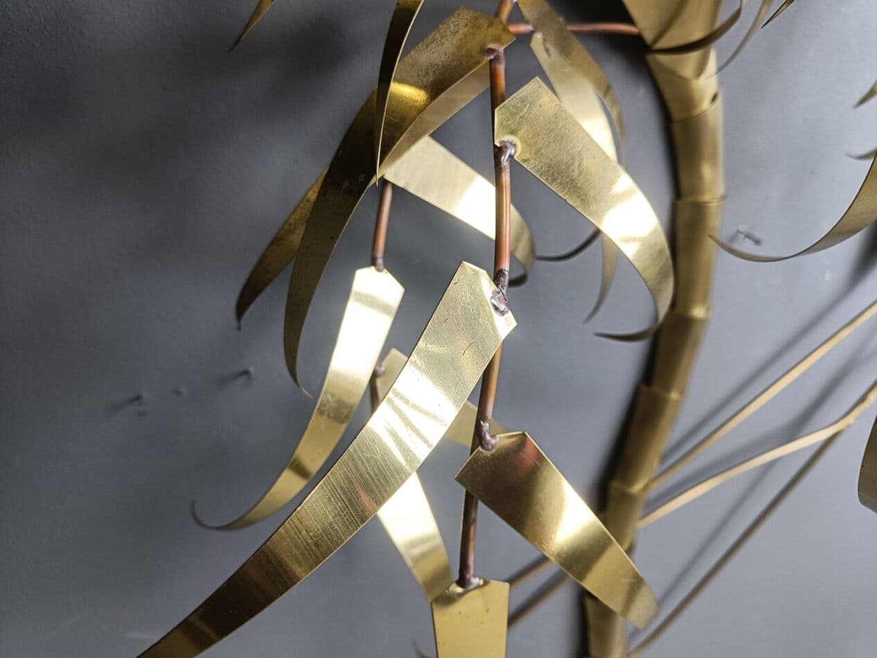 Lampa ścienna Palm Tree, złoty, miedź, proj. D. D'Haeseleer, Belgia, lata 70. - 269443