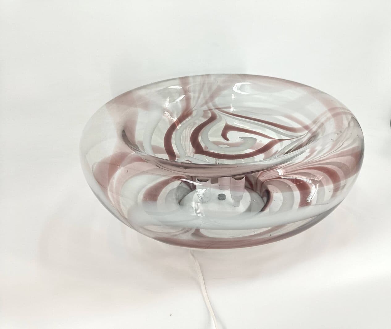 Lampa stołowa, szkło murano fioletowe, Mazzega, Włochy, lata 70. - 269351