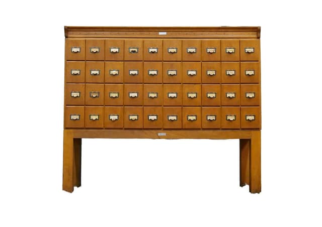 Komoda indeksowa Arts & Crafts, dąb brązowy, Niemcy, lata 40. - WYMIARY