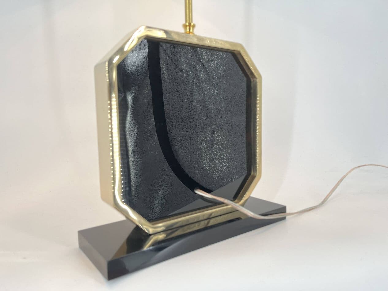 Lampa stołowa, mosiądz złoty, proj. G. Mathias, Belgia, lata 70. - 269192