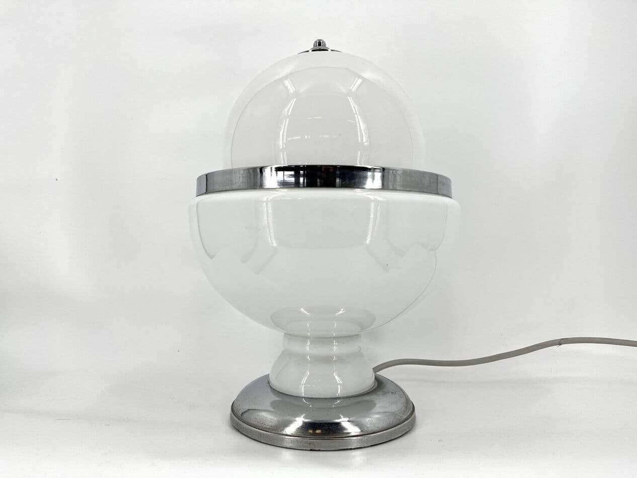 Table lamp, Murano, white glass, Mazzega, Italy, 1970s. - 269178