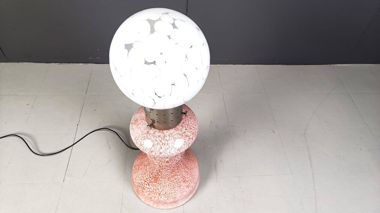 Lampa podłogowa, szkło Murano różowe, proj. C. Nason, Mazzega, Włochy, lata 60. - 269154