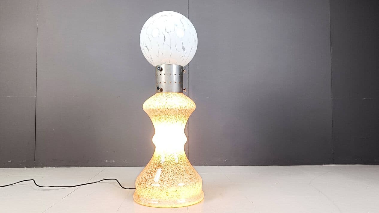 Lampa podłogowa, szkło Murano różowe, proj. C. Nason, Mazzega, Włochy, lata 60. - 269158