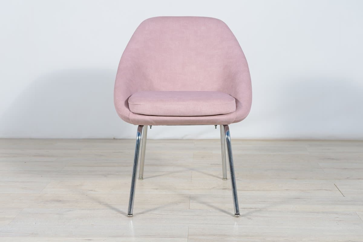 Armchair, pink velvet, chrome, United Kingdom, 1960s. - 261807