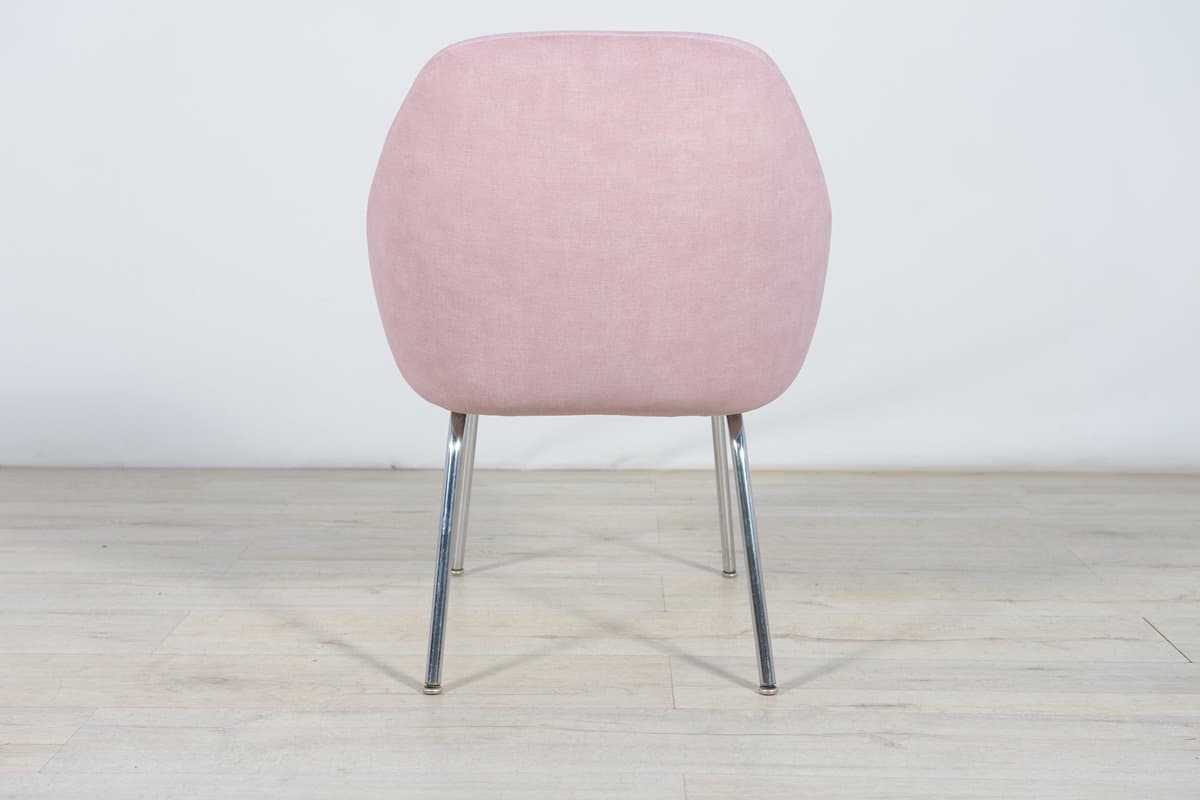 Armchair, pink velvet, chrome, United Kingdom, 1960s. - 261809