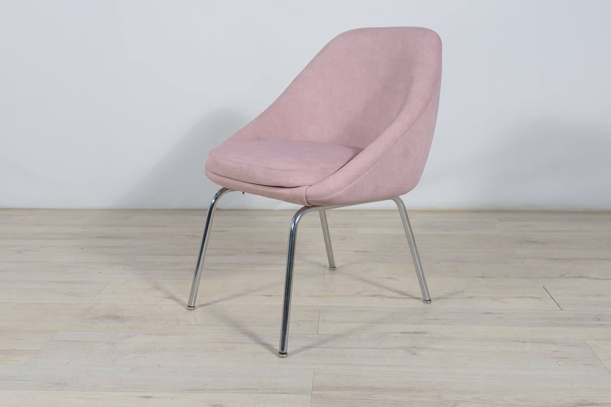 Armchair, pink velvet, chrome, United Kingdom, 1960s. - 261808