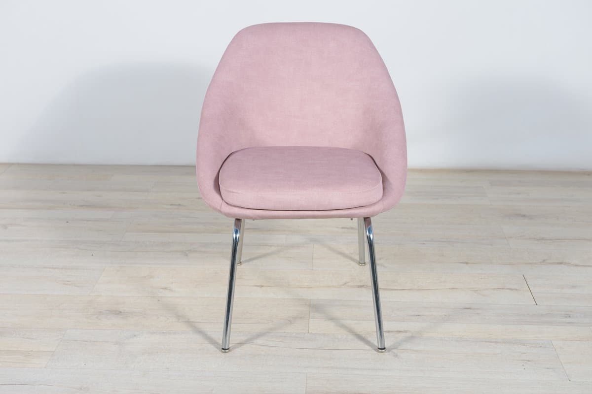 Armchair, pink velvet, chrome, United Kingdom, 1960s. - 261806