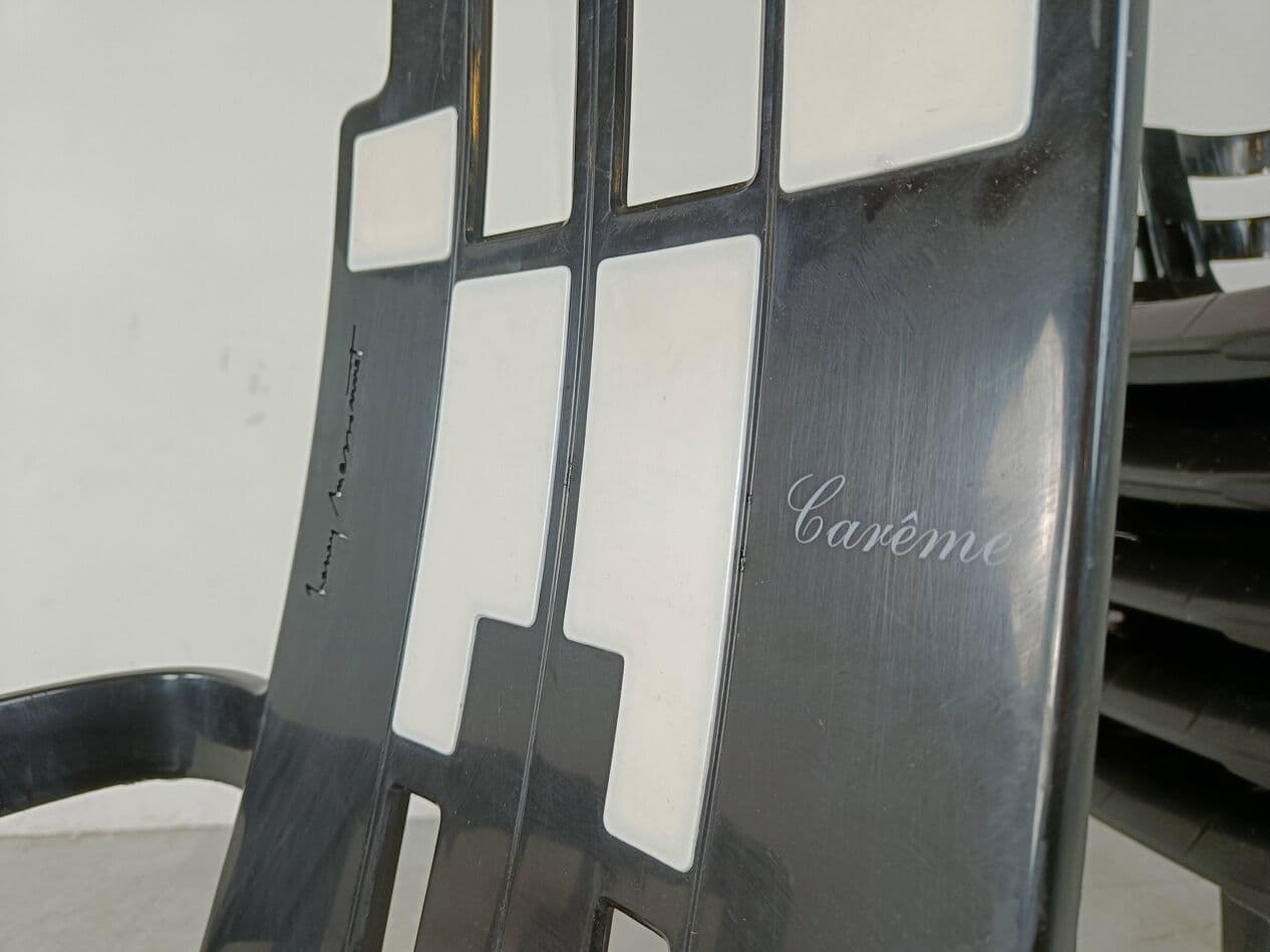 zestaw sześciu krzeseł Boston, czarny, plastik, proj. P. Paulin, Francja, lata 80. - 268928