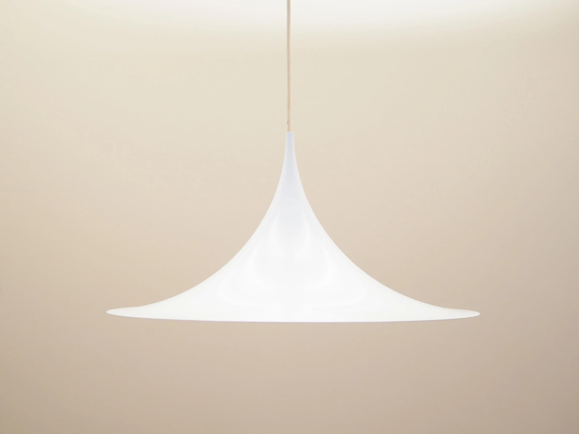 Pendant lamp, white, metal, Denmark, 1970s. - 19355