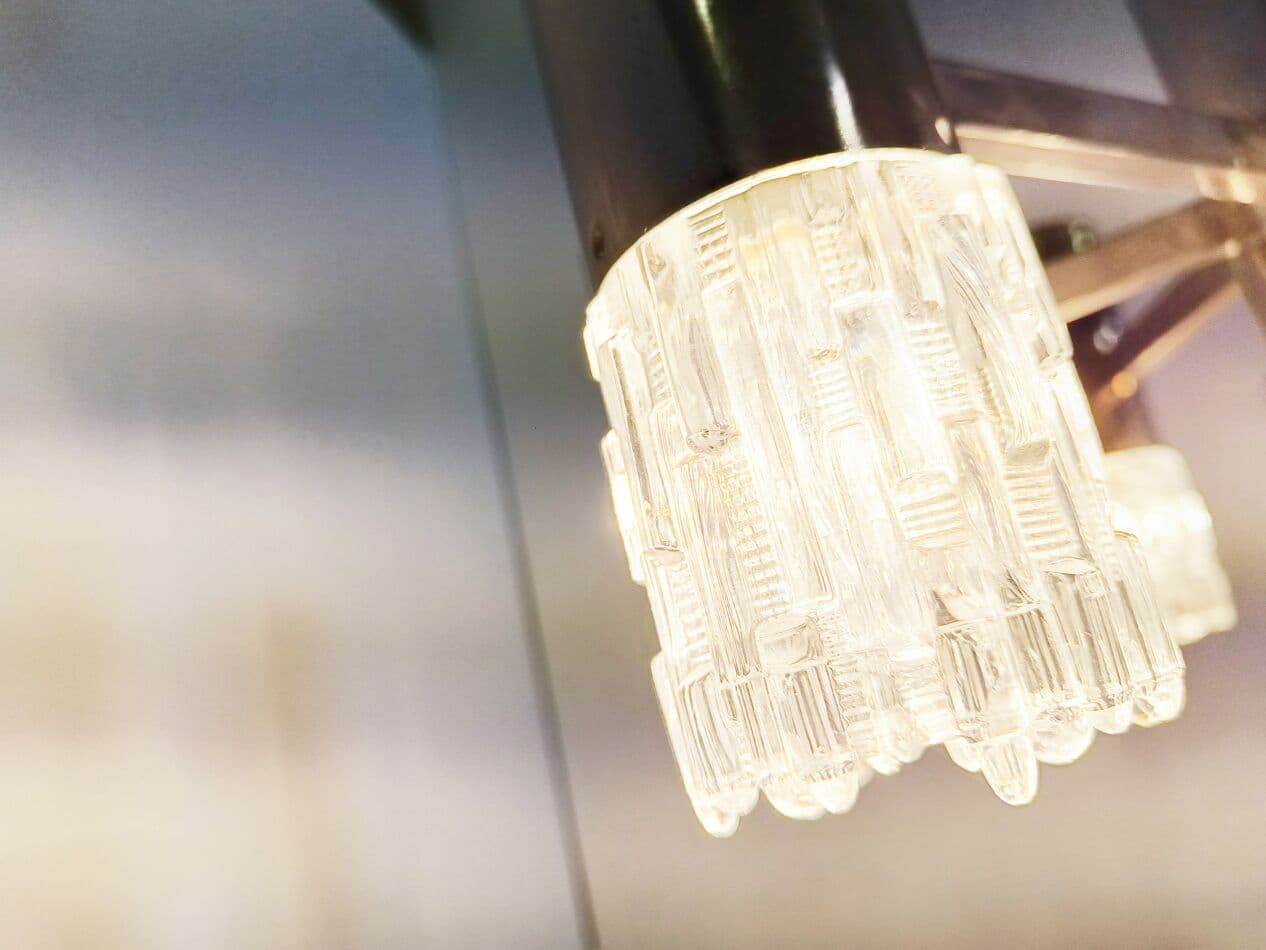 Żyrandol, srebrny, szkło, Włochy, lata 70. - 268657