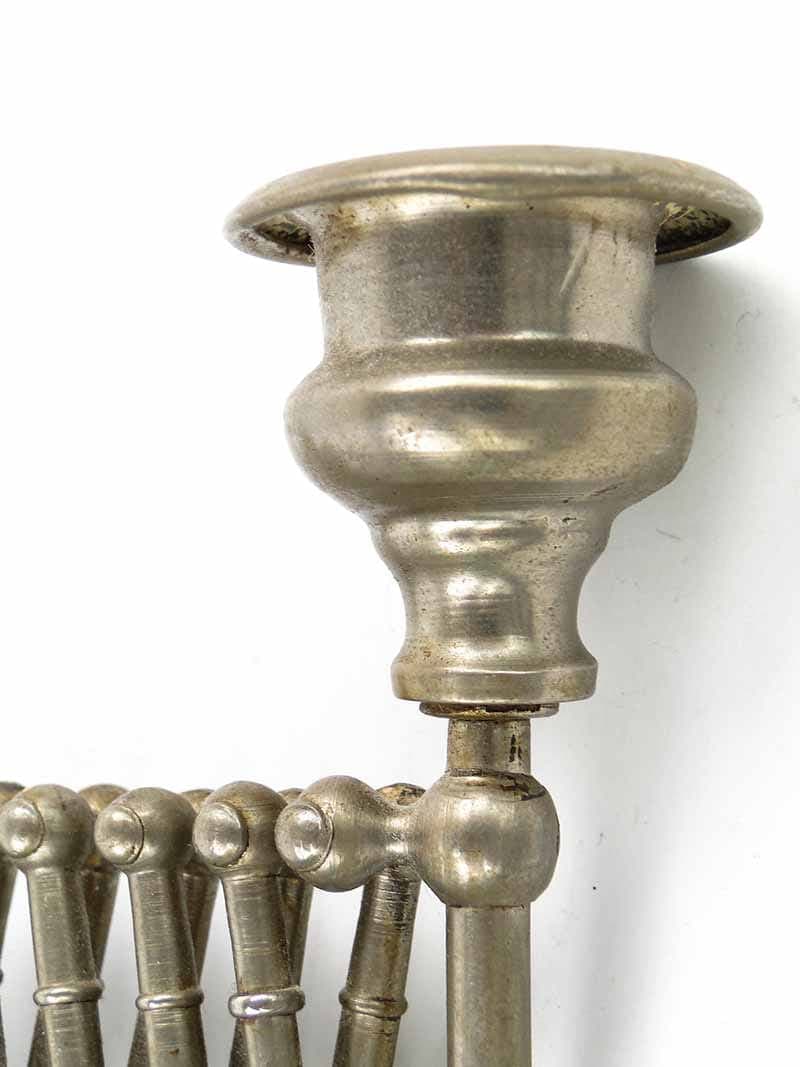 Accordion Wall Candle Holder, silver, white metal, Poland, 19th c. - 261829