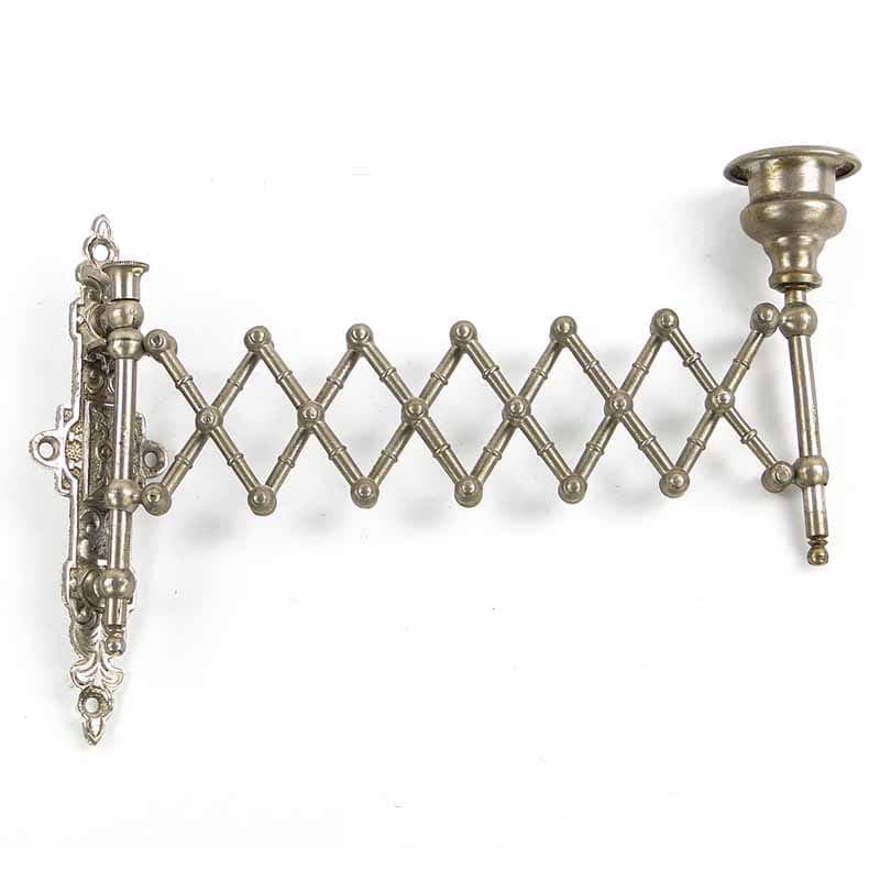 Accordion Wall Candle Holder, silver, white metal, Poland, 19th c.