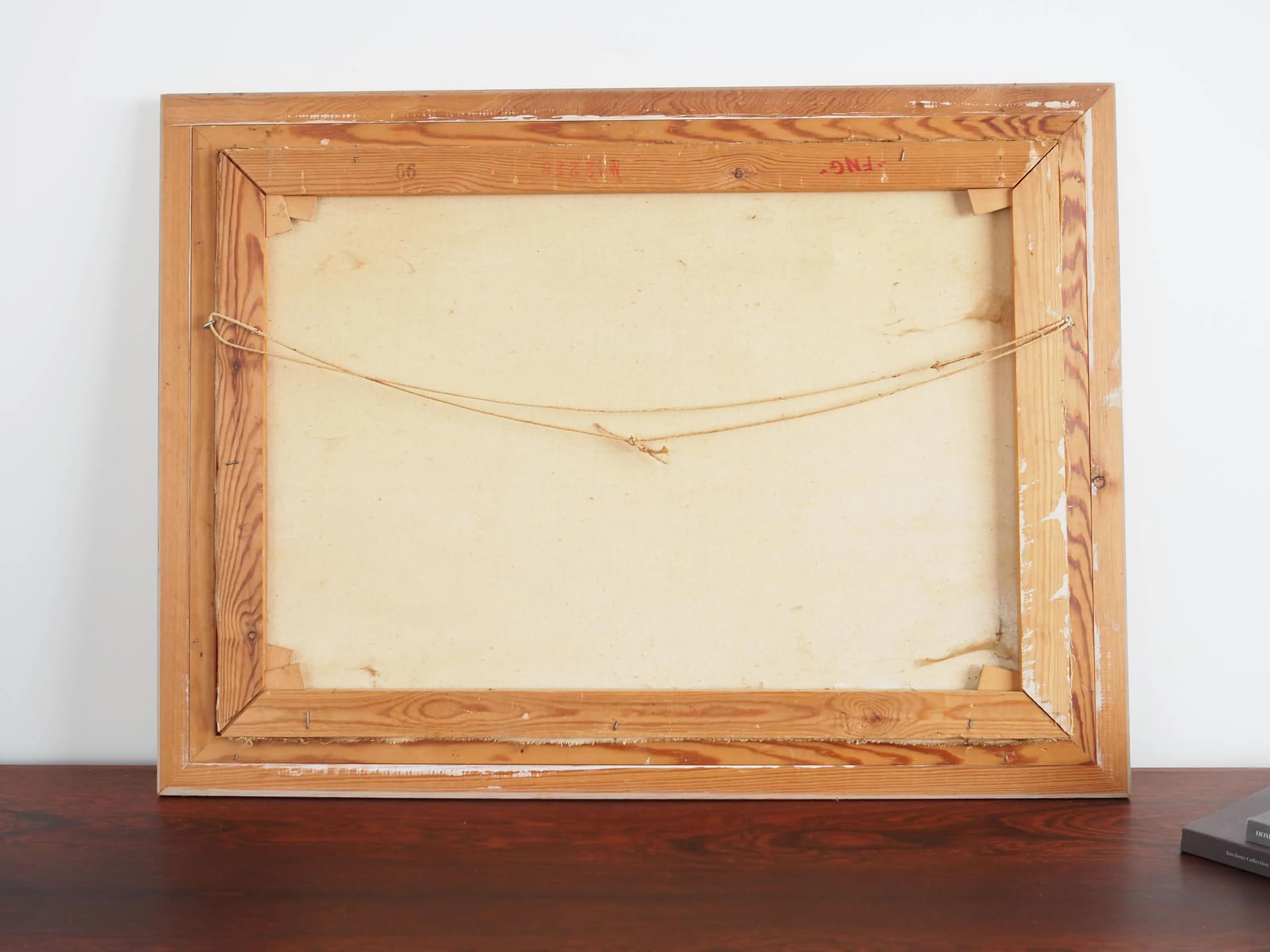 Obraz „Jesienny staw”, skandynawski, szary, olej na płótnie, Polska, lata 70. - 19521