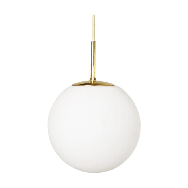 Lampa wisząca, opalowe szkło białe, mosiądz, Limburg, Niemcy, lata 70. - WYMIARY